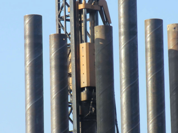 Steel pipe pile with driving shoe for foundation installation